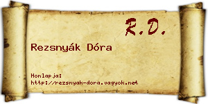 Rezsnyák Dóra névjegykártya