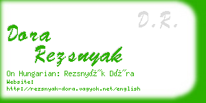 dora rezsnyak business card